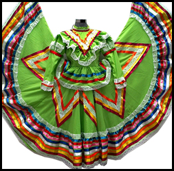 Vestido profesional de Adelita en verde limón